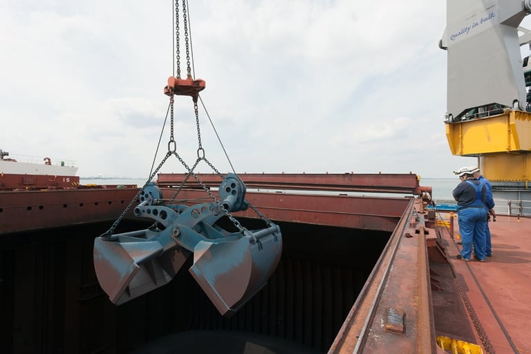 Unload drybulk tanker